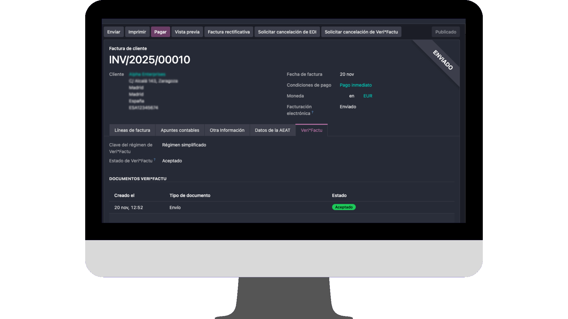 Comprobación de cumplimiento Verifactu